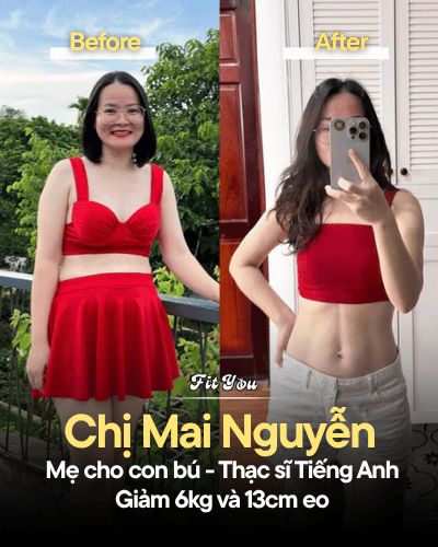 Kết quả before-after của một thành viên Fit You