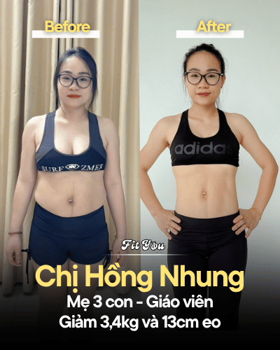 Kết quả before-after của một thành viên Fit You