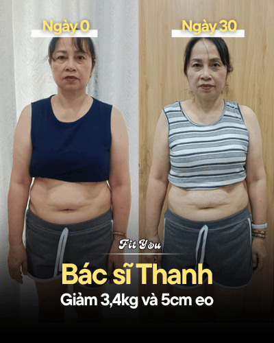 Kết quả before-after của một thành viên Fit You